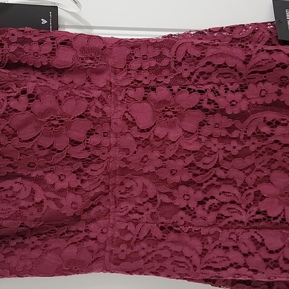 Lulus lace mini dress with back cut-out in burgundy Sz XS NWT - Picture 6 of 14
